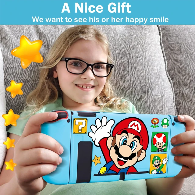 Alt view image 6 of 7 - Case Designed for Nintendo Switch for Girls Boys Kids Soft Slim TPU Switch Cases Cute Kawaii Character Cartoon Protective Shell Cover Compatible with Nintendo Switch 2017 - Blue Ma