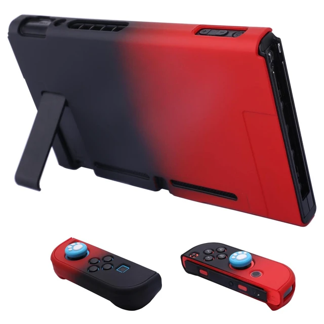Alt view image 3 of 7 - Dockable Case for Nintendo Switch 3 in 1 Protective Cover Case for Nintendo Switch and Joy-Con Controller with Screen Protector - Red Black