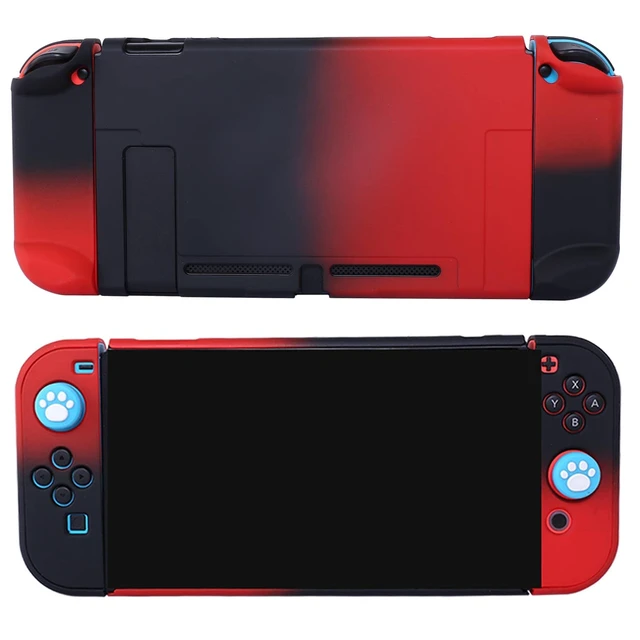 Alt view image 5 of 7 - Dockable Case for Nintendo Switch 3 in 1 Protective Cover Case for Nintendo Switch and Joy-Con Controller with Screen Protector - Red Black