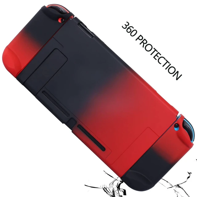 Alt view image 7 of 7 - Dockable Case for Nintendo Switch 3 in 1 Protective Cover Case for Nintendo Switch and Joy-Con Controller with Screen Protector - Red Black