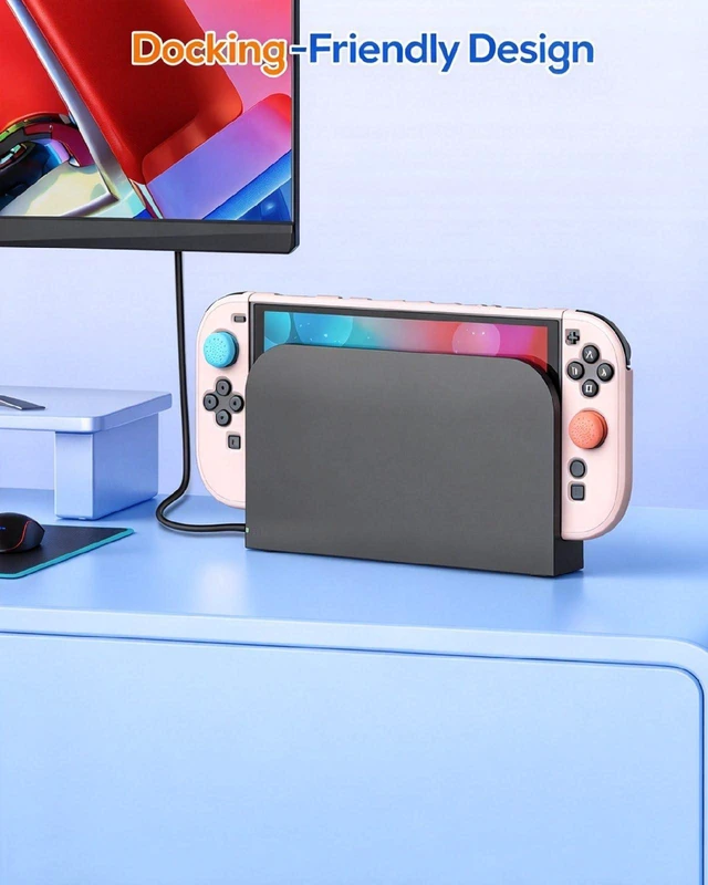 Alt view image 2 of 7 - Upgarde Switch 2 Protective Case&Screen Protector Set,Dockable Cover | Cute Hard Shell for Nintendo Switch 2 2025,Travel-Friendly,Kickstand Cutouts(Light Pink, for Switch 2 7.9inch)