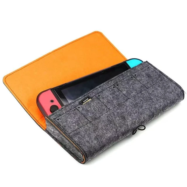 Alt view image 5 of 6 - Carrying Case suitable for switch 2 ,2025 Odorless Felt Ultra Hard Shell Military Grade Protection Portable Travel Bag with 5 Game Card Slots - Light grey