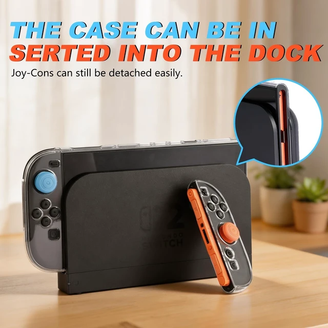 Alt view image 4 of 4 - Dockable Protective Case for Nintendo Switch 2, Clear PC Protective Case Shell, Magnetic Accessory Compatible, Anti-Scratch Slim Hard Cover Skin, Compatible with Cooler, Power Banks & Magnetic Stands