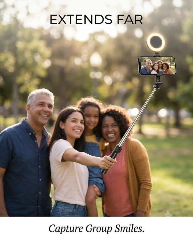 Alt view image 5 of 5 - 71" Phone Tripod Selfie Stick with Light, Cell Phone Tripod Stand with Wireless Remote Compatible with iPhone and Android Phone