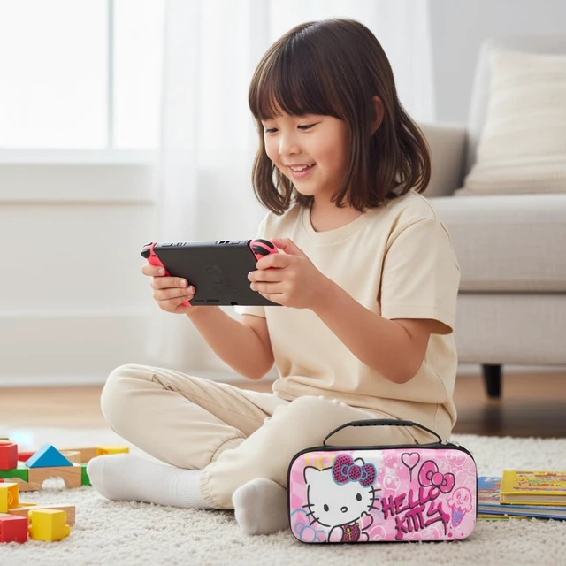 Alt view image 5 of 6 - Sanrio Hello Kitty Nintendo Switch 2 Case | Protective Hard Shell Carrying Case for Nintendo Switch 2 Console | Portable Travel Pouch for Switch 2 Accessories, Games & Storage | Pop Art Design