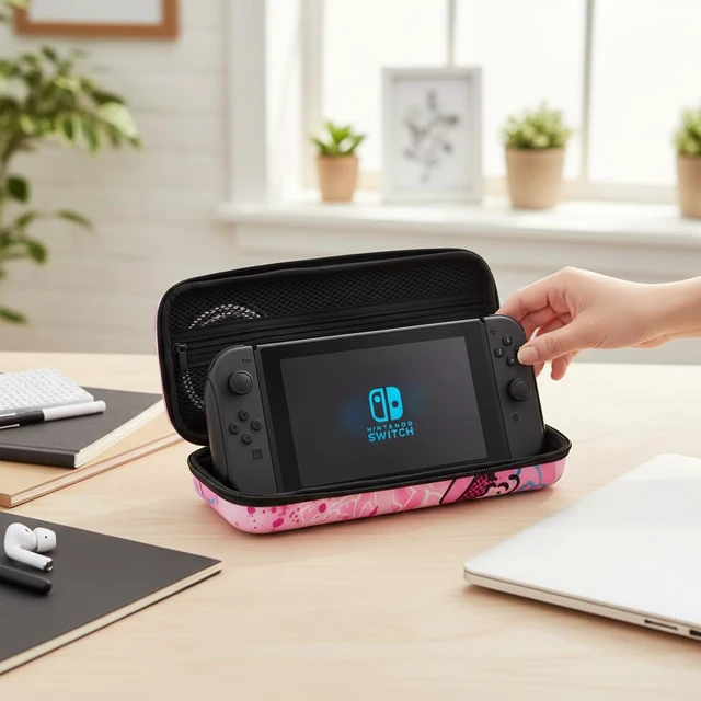Alt view image 6 of 6 - Sanrio Hello Kitty Nintendo Switch 2 Case | Protective Hard Shell Carrying Case for Nintendo Switch 2 Console | Portable Travel Pouch for Switch 2 Accessories, Games & Storage | Pop Art Design
