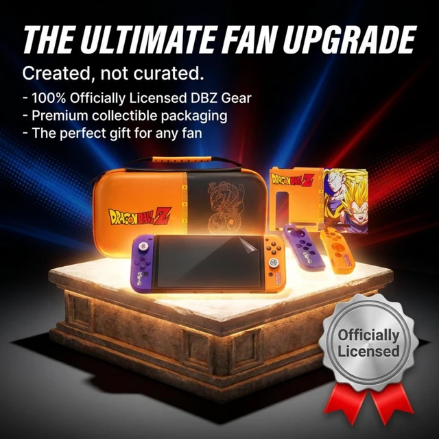 Alt view image 4 of 7 - Dragon Ball Z Switch 1 Case, Accessories, Screen Protector, Carrying Cases | Switch 1 Compatible Protective Case, Backplate, Thumb Grip Caps, Dragon Ball Z Themed, Joycon Cover