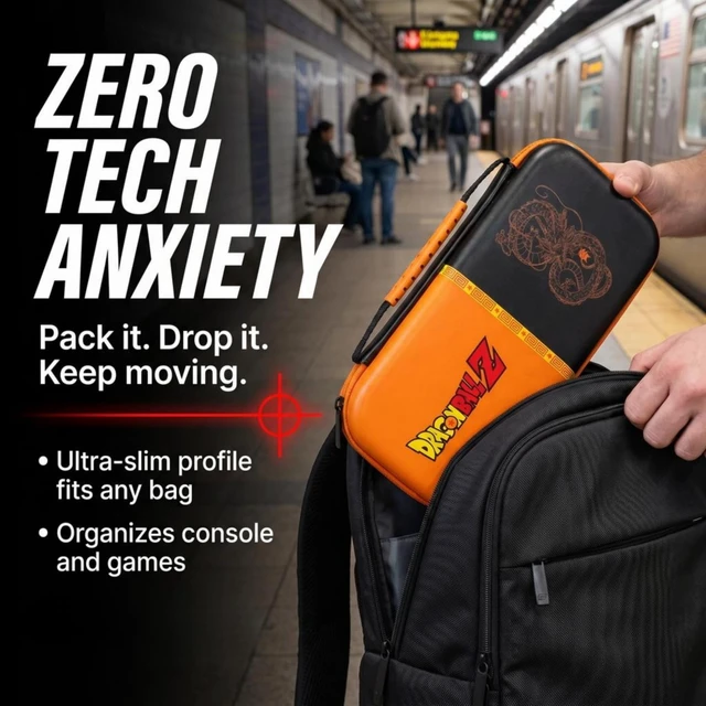 Alt view image 6 of 7 - Dragon Ball Z Switch 1 Case, Accessories, Screen Protector, Carrying Cases | Switch 1 Compatible Protective Case, Backplate, Thumb Grip Caps, Dragon Ball Z Themed, Joycon Cover