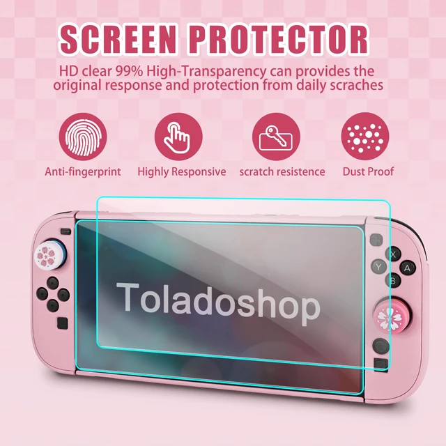 Alt view image 5 of 7 - Carrying Case for Switch 2 (2025), Travel Bag Bundle with 24 Game Card Slots, Shoulder Strap, Wrist Strap, Protective Case and Screen Protectors Accessories, Pink