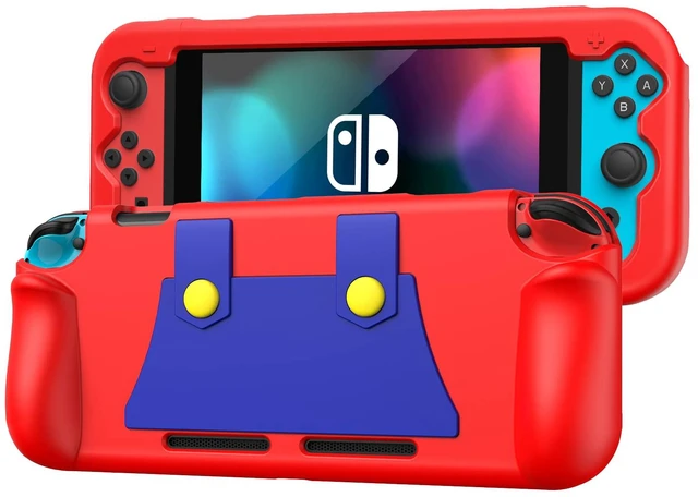 Main image of Silicone Case Compatible with Nintendo Switch 2017, Soft Lightweight Ergonomic Grip Protective Cover with Shock-Absorption and Anti-Scratch Design for Switch Console, Red