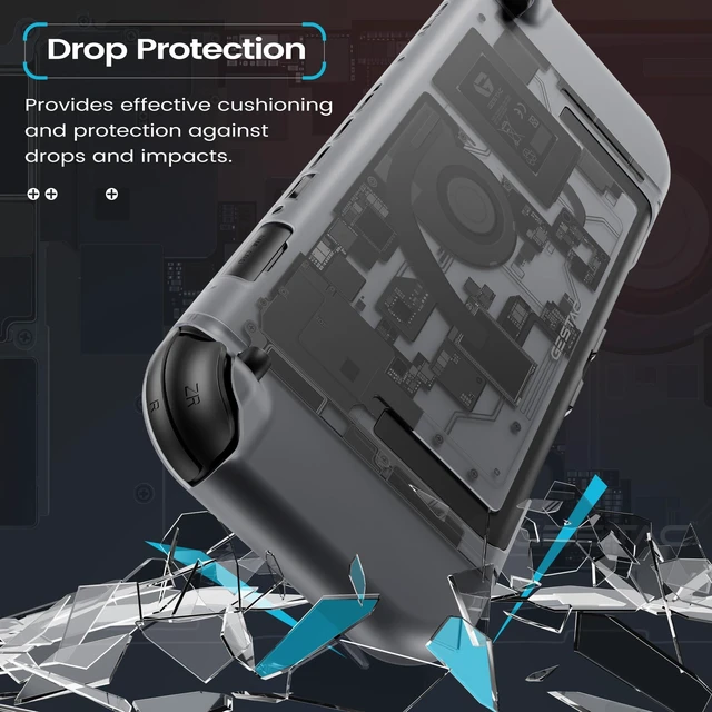Alt view image 6 of 7 - Protective Case for Switch 2 (2025), Hard PC Protective Shell, Full Coverage Shell with Back Stand Cutout, Dockable Cover Compatible with Switch 2 Console- Tech Black