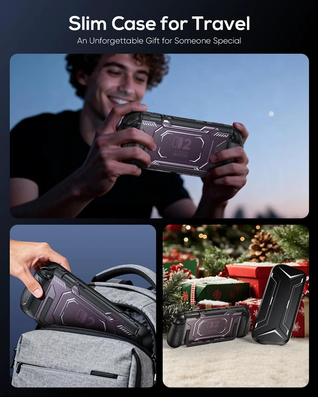 Alt view image 7 of 7 - Switch 2 Dockable Case Cover for Nintendo 2 2025 & PC Front Cover | TPU Protective Case, Military Protection, Split Design, Non-Slip Ergonomic Grips for Joycon 2, 12 Game Slots, Light Purple