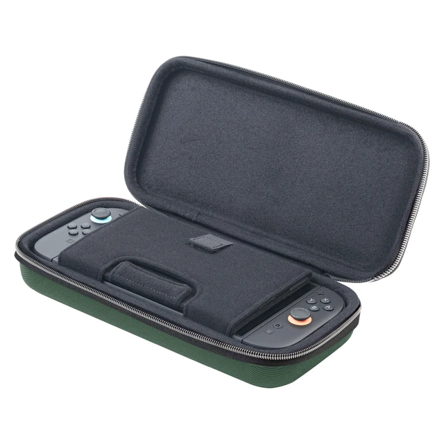 Alt view image 3 of 5 - Deluxe Licensed Travel Case Designed for Nintendo Switch, Nintendo Switch 2, OLED, Zelda Hylian Shield, Green - R.D.S. INDUSTRIES, INC. (HS12GRN)