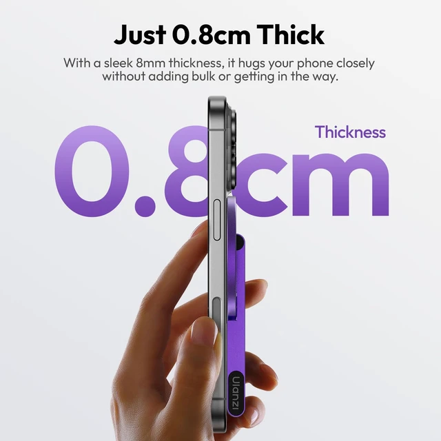 Alt view image 3 of 7 - MA60 Phone Tripod for Magsafe, Aluminium Mini Phone Stand Purple | Pocket Size Cell Phone Stand, Foldable Selfie Stick for iPhone, Strong Magnet Quick Mount for iPhone 16 15 14 13 12