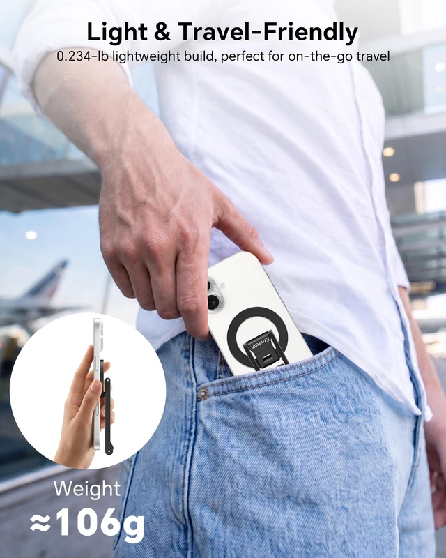 Alt view image 6 of 7 - ST28 360° Rotation Magnetic Phone Tripod Stand for iPhone 18 Pro | 5-in-1 Aluminum Mount with Magnetic Base, Hook, 1/4" Screw Hole, Foldable Compact Gift for Content Creator Travel Video Calls