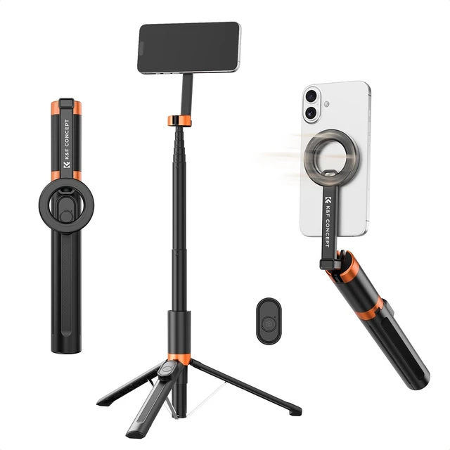 Main image of 71" Magnetic Phone Tripod, Selfie Stick with Remote | Compatible with iPhone 18 Pro, N52 Magnetic, Lightweight & Portable, Aluminium Travel Phone Tripod Stand, MS18