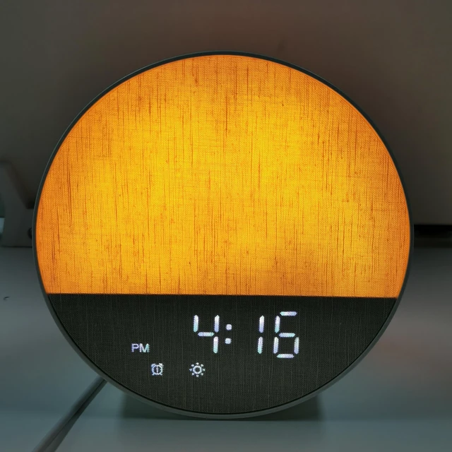 Alt view image 2 of 7 - Sunrise Alarm Clock, Sound Machine, Dual-Sided Sunrise Wake Up Light | Natural Sunrise Glow, Dual-Sided Enhanced Light, Dimmable Alarm Clock, 30 Sounds, Dedicated Alarm Buttons, Oat Beige
