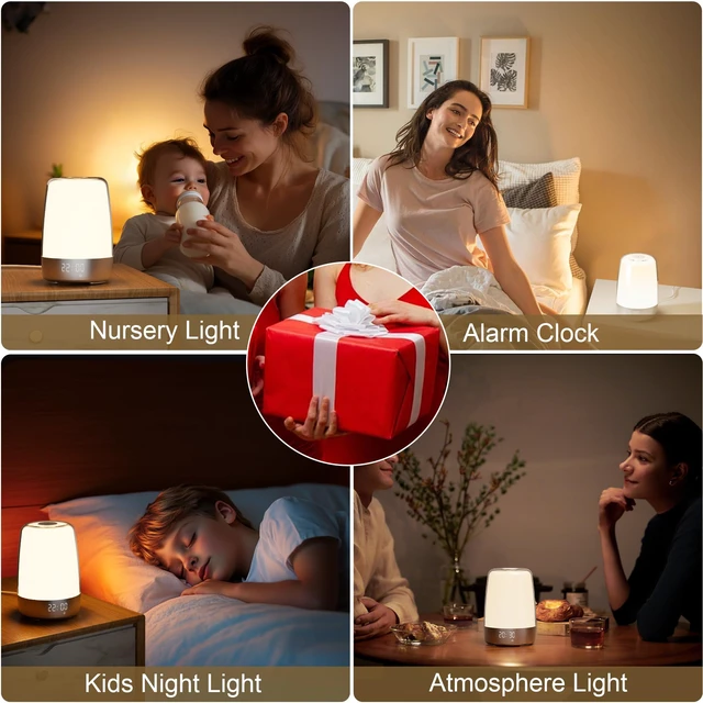 Alt view image 6 of 7 - Sunrise Alarm Clock with Wake Up Light for Bedrooms Adults Kids | 30-Min Sunrise Simulation, Sleep Timer, 7 Wake-Up Options, 6-Color RGB Night Light, 3 Brightness Warm Light Bedside Lamp