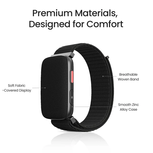 Alt view image 6 of 7 - Vibrating Alarm Clock Watch, Comfort Wake-Up Alarm Wristband | 7-Day Battery, Wearable Vibration Wrist Alarm for Shared Bedrooms, Hearing impaired& Dorms, Zinc Case with Comfort Weave Loop