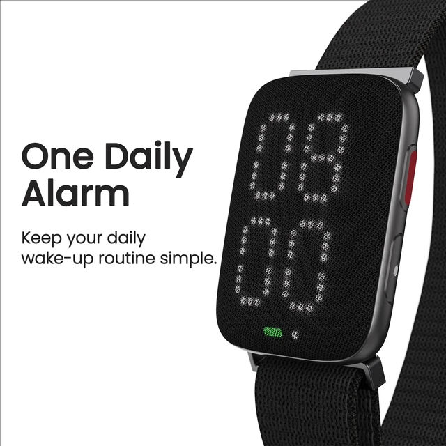 Alt view image 7 of 7 - Vibrating Alarm Clock Watch, Comfort Wake-Up Alarm Wristband | 7-Day Battery, Wearable Vibration Wrist Alarm for Shared Bedrooms, Hearing impaired& Dorms, Zinc Case with Comfort Weave Loop