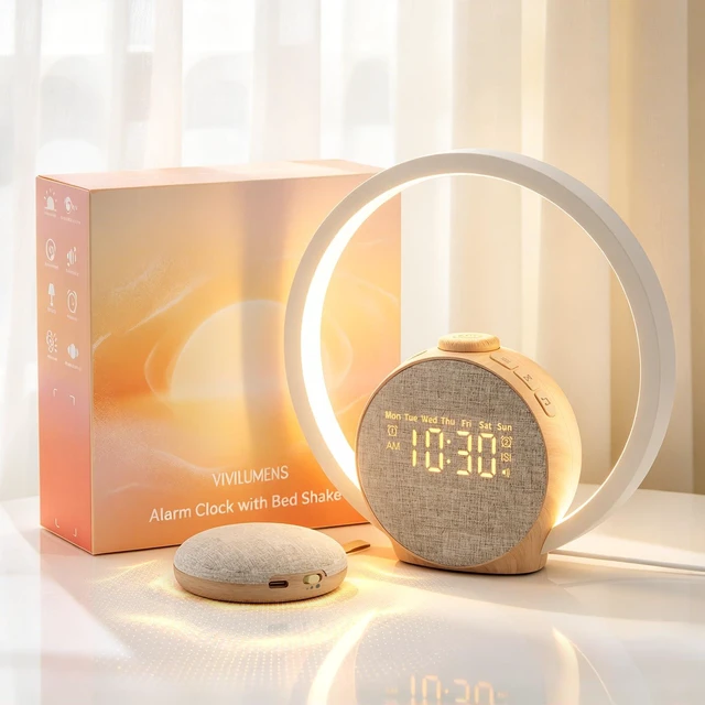 Main image of Loud Alarm Clock for Heavy Sleepers with Wireless Bed Shaker | Sunrise Wake Up Light, Vibrating Dual Alarms for Adults, Hearing Impaired, 20 Sleep Sounds Machine, Sleep Timer, Snooze