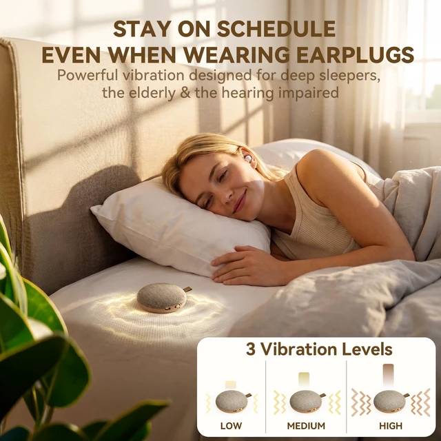 Alt view image 4 of 7 - Loud Alarm Clock for Heavy Sleepers with Wireless Bed Shaker | Sunrise Wake Up Light, Vibrating Dual Alarms for Adults, Hearing Impaired, 20 Sleep Sounds Machine, Sleep Timer, Snooze