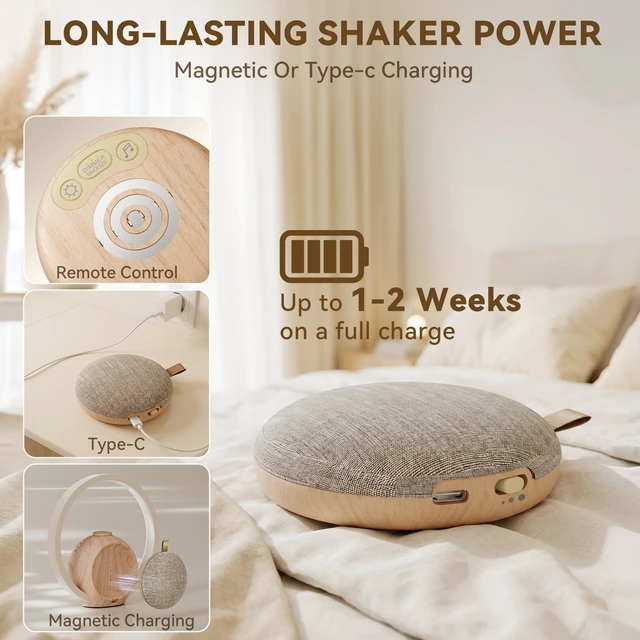 Alt view image 6 of 7 - Loud Alarm Clock for Heavy Sleepers with Wireless Bed Shaker | Sunrise Wake Up Light, Vibrating Dual Alarms for Adults, Hearing Impaired, 20 Sleep Sounds Machine, Sleep Timer, Snooze