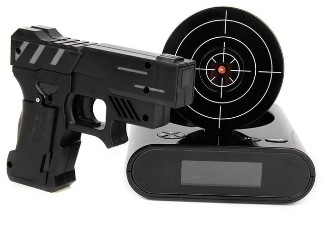 Main image of Lock N' Load Gun Alarm Clock Target Alarm Clock Creative Clock | Interactive Target Shooting Game Makes Waking Up More Fun for Makes School Mornings More Engaging - Unique Gift for Kids