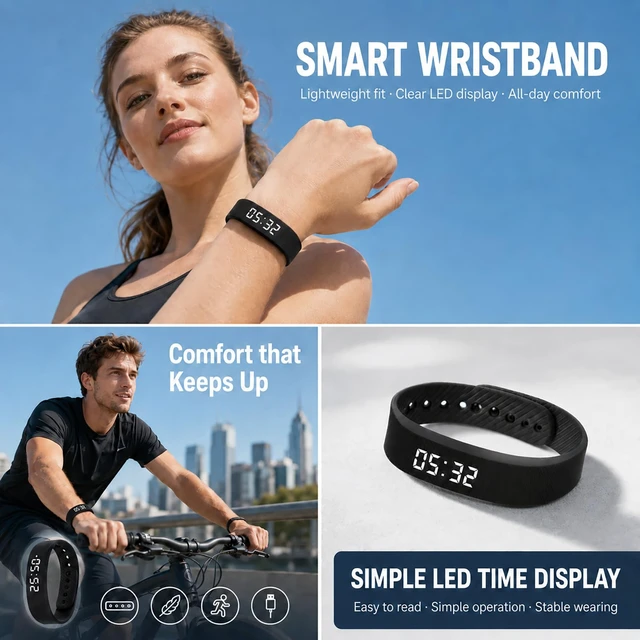 Alt view image 3 of 7 - Alarm Clock for Heavy Sleepers Vibrating Wristband Bracelet for Teens Silent Vibration Wrist Watch Kids Wake up Bed Shaker Wearable Alarmas para Despertar Deaf People ADHD Shock Reminder