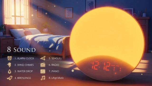 Alt view image 3 of 5 - ® Sunrise Alarm Clock, Wake up Light, Sunrise and Sunset Simulation, Patented Product (Patent No: US 8,477,568 B2 Alarm Clock WHICH OPERATES in Conjunction with A Gradually Fading - in LAMP)