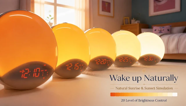 Alt view image 4 of 5 - ® Sunrise Alarm Clock, Wake up Light, Sunrise and Sunset Simulation, Patented Product (Patent No: US 8,477,568 B2 Alarm Clock WHICH OPERATES in Conjunction with A Gradually Fading - in LAMP)