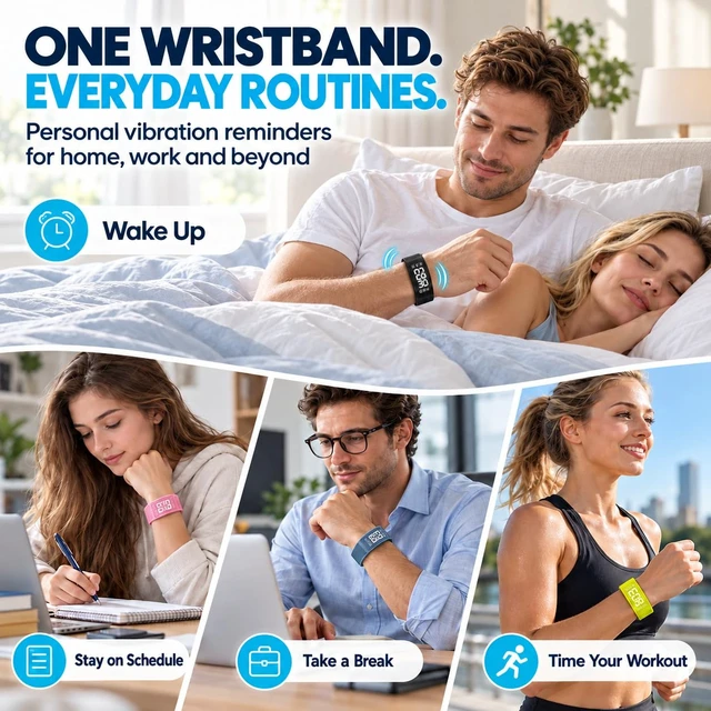 Alt view image 5 of 7 - YYJIZES All-New Upgrade for 2027 Alarm Clock for Heavy Sleepers Vibrating Wristband Shock Bracelet Wrist for Teens Silent Watch Kids para Despertador Alarma Boys Wake up Bed Shaker Deaf People ADHD