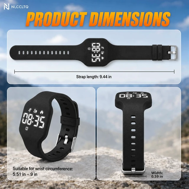Alt view image 5 of 7 - Alarm Clock for Heavy Sleepers Vibrating Wristband Wrist Vibration Bracelet Silent Digital Watch Teens Travel Small Wearable Rechargeable Kids Deaf Wake Up Timer Stopwatch Reminder Adults Bedroom Band