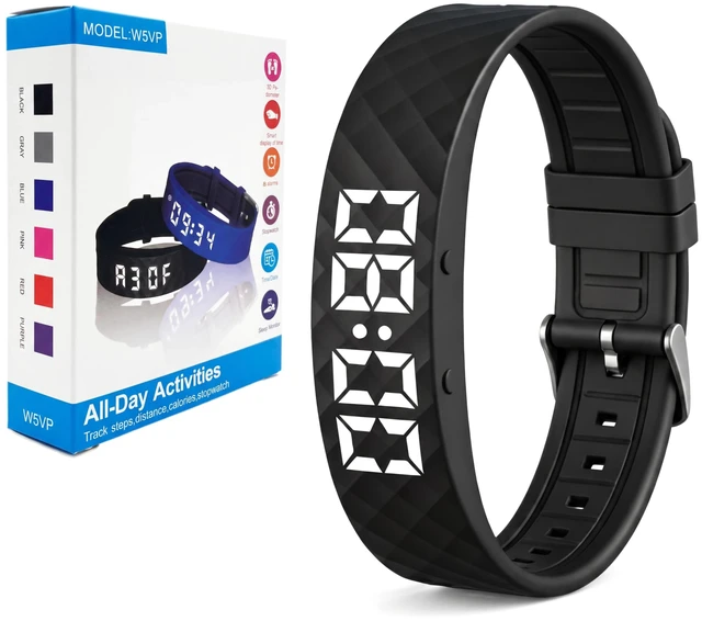 Main image of Vibrating Alarm Wristband - Effective Alarm Clock for Heavy Sleepers, with up to 8 Personal Alarms or Pill Reminders per DayBlack