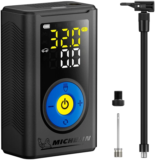 Main image of Tire Inflator, Portable Air Compressor, 150 PSI Air Pump, 5200mAh Dual Battery, Auto Shut-Off, LED Screen, for Cars, Motorcycles, and Bicycles