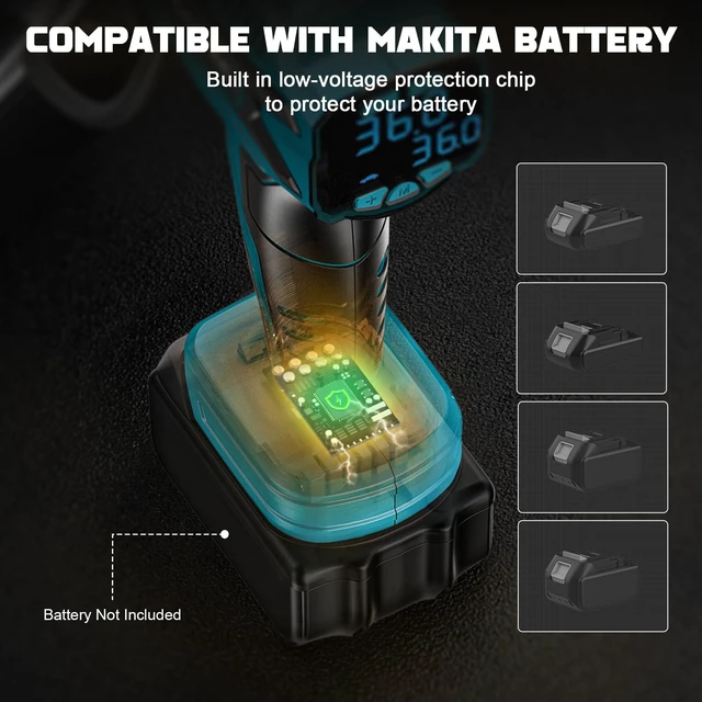 Alt view image 7 of 7 - Tire Inflator Air Compressor Compatible with Makita 18V Battery, 160PSI Cordless Portable Electric Air Pump with Digital Pressure Gauge for Car Motorcycles Bike Sport Ball Auto (Tool Only)