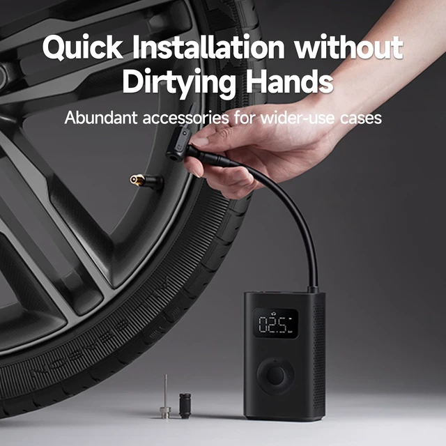 Alt view image 4 of 7 - Portable Electric Air Compressor, 150 PSI Tire Inflator for Car, Scooter, Bike Tires and Balls - Cordless with Digital Pressure Detection Charcoal Black