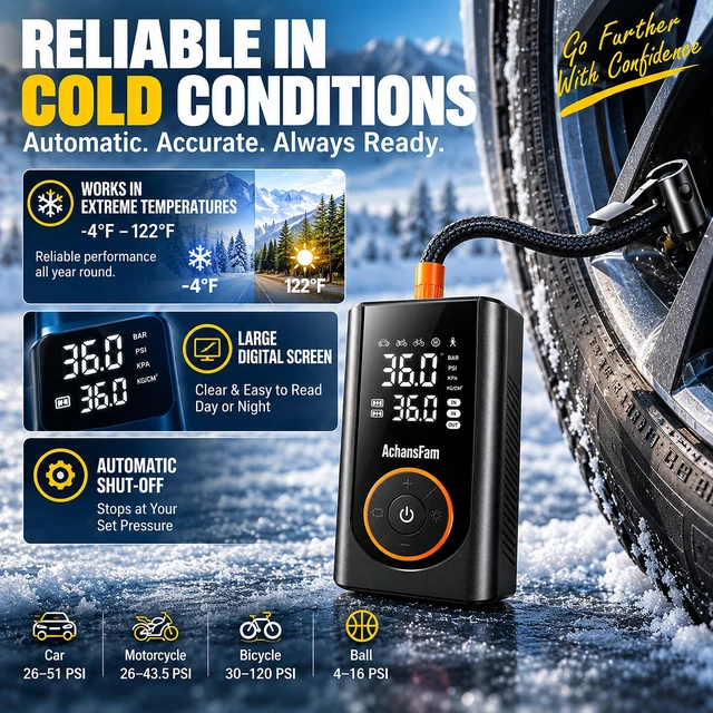 Alt view image 4 of 7 - L9 Pro Portable Air Pump 150PSI with LED Light, 0.8 lbs Weight | 5-in-1 Emergency Tool, 5 Inflation Modes, 3600mAh Battery, Auto Shutoff, Builtin Pressure Gauge