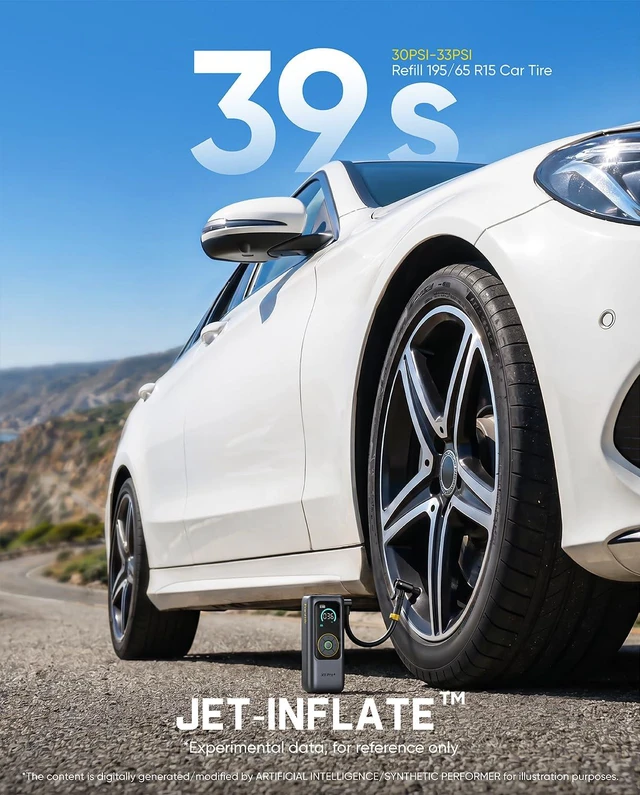 Alt view image 4 of 7 - X11 Pro+ Portable Tire Inflator, 39s Fast Inflate for Compact Car | Lightweight and Compact, 150PSI, Powerfull Battery, Magnetic Hose Storage, Auto Stop, Easy to Control, ±1 PSI Accuracy