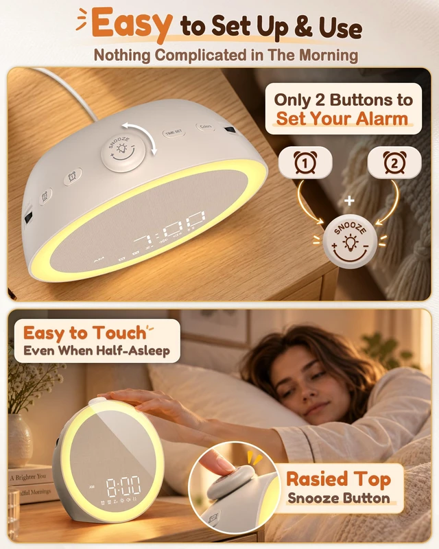 Alt view image 5 of 7 - Loud Alarm Clock with Wireless Bed Shaker: Strong Vibration Wake Up On Time | Alarm Clock for Heavy Sleepers, Easy to Use & Set Up, Dual Alarms with 3 Repeat Modes, A Useful Gift for Deep Sleepers