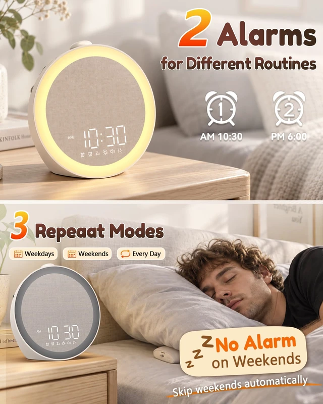 Alt view image 7 of 7 - Loud Alarm Clock with Wireless Bed Shaker: Strong Vibration Wake Up On Time | Alarm Clock for Heavy Sleepers, Easy to Use & Set Up, Dual Alarms with 3 Repeat Modes, A Useful Gift for Deep Sleepers