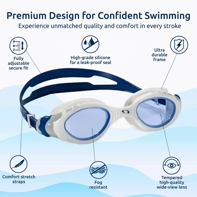 Alt view image 3 of 6 - Adult Swim Goggles 3-Pack, Anti-Fog UV400, Leakproof, L/XL | 1 Mirrored + 2 Clear Lens Pairs, Easy Side-Adjust Straps, Great for Lap Swimming, Training & Open Water Sessions