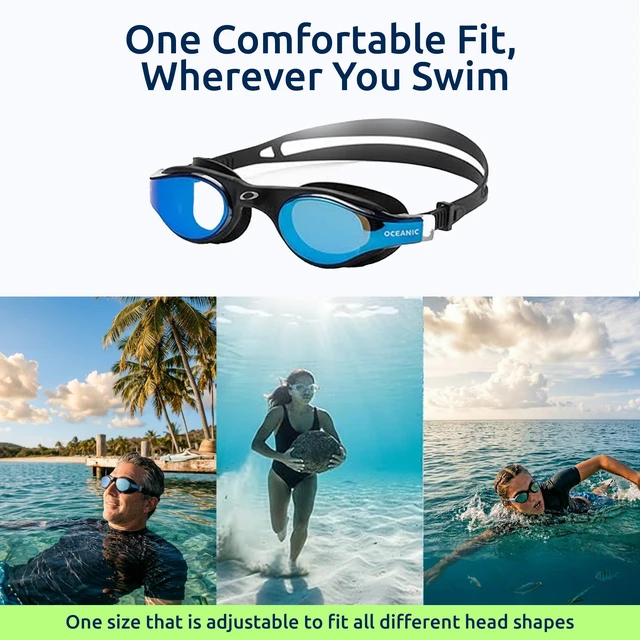 Alt view image 6 of 6 - Adult Swim Goggles 3-Pack, Anti-Fog UV400, Leakproof, L/XL | 1 Mirrored + 2 Clear Lens Pairs, Easy Side-Adjust Straps, Great for Lap Swimming, Training & Open Water Sessions
