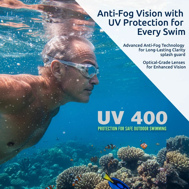 Alt view image 4 of 6 - Adult Swim Goggles 3-Pack, Anti-Fog UV400, Leakproof, L/XL | 1 Mirrored + 2 Clear Lens Pairs, Easy Side-Adjust Straps, Great for Lap Swimming, Training & Open Water Sessions