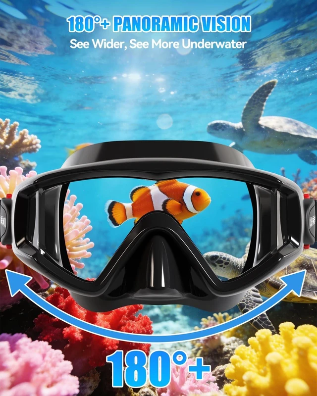 Alt view image 2 of 7 - Snorkeling Gear Set for Adult - Anti-Fog Mask & Latest Top Dry Valve | 220° Anti-Leak Mask with Dry Top Snorkel Set - All-in-One Travel Carrying Bag for Snorkeling, Diving, Swimming, Vacation
