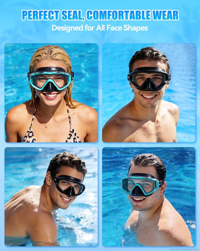 Alt view image 2 of 7 - Swim Goggles for Adult Kid 220° Wide View Goggles for Swimming | Anti Fog & UV Swimming Goggles, No Leak Pool Beach Essentials for Men Women Youth Boy Girls