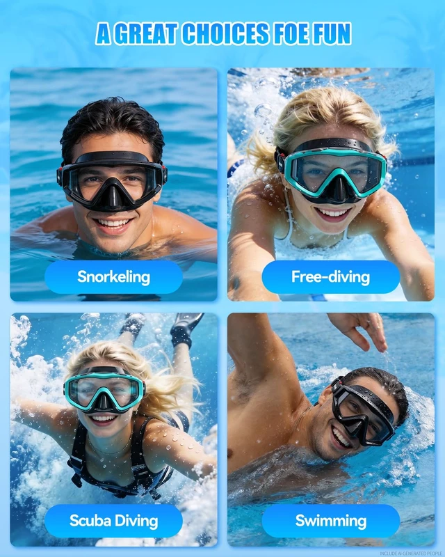 Alt view image 6 of 7 - Swim Goggles for Adult Kid 220° Wide View Goggles for Swimming | Anti Fog & UV Swimming Goggles, No Leak Pool Beach Essentials for Men Women Youth Boy Girls