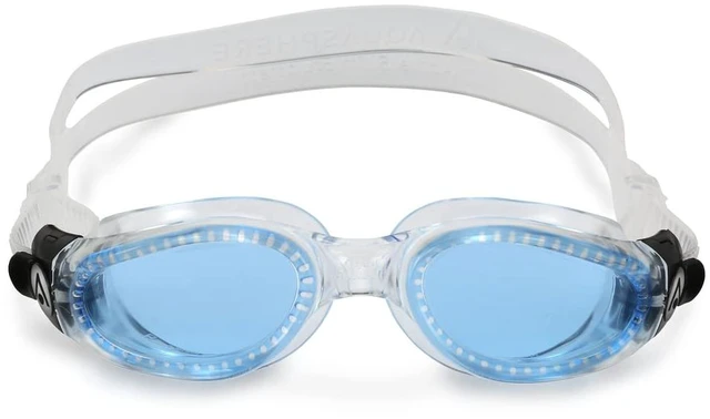 Main image of Kaiman Adult Swimming Goggles - The Original Curved Lens Goggle, Comfort & Fit for the Active Swimmer | Unisex Adult, Blue Tinted Lens, Transparent/Transparent Frame, EP3000000LB