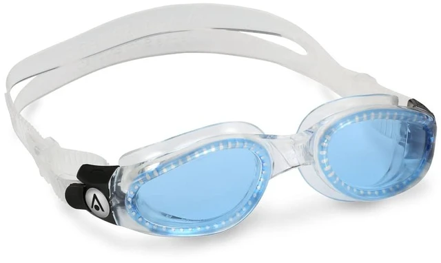 Alt view image 2 of 4 - Kaiman Adult Swimming Goggles - The Original Curved Lens Goggle, Comfort & Fit for the Active Swimmer | Unisex Adult, Blue Tinted Lens, Transparent/Transparent Frame, EP3000000LB