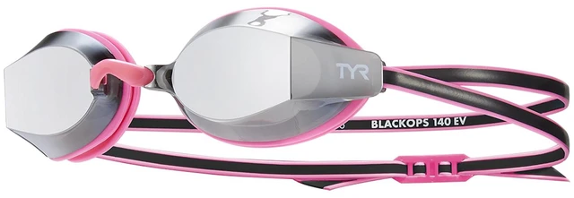 Main image of Youth Black Ops 140 EV Mirrored Racing Goggles - Low Profile, Competition Ready Swim Goggles with Wide Vision, Anti-Fog, UV Protection Lenses, Silver/Pink/Black